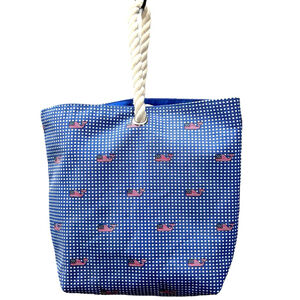 Vineyard Vines x Target Wine Tote Bag Blue Rope Handle USA Flag Whale Print